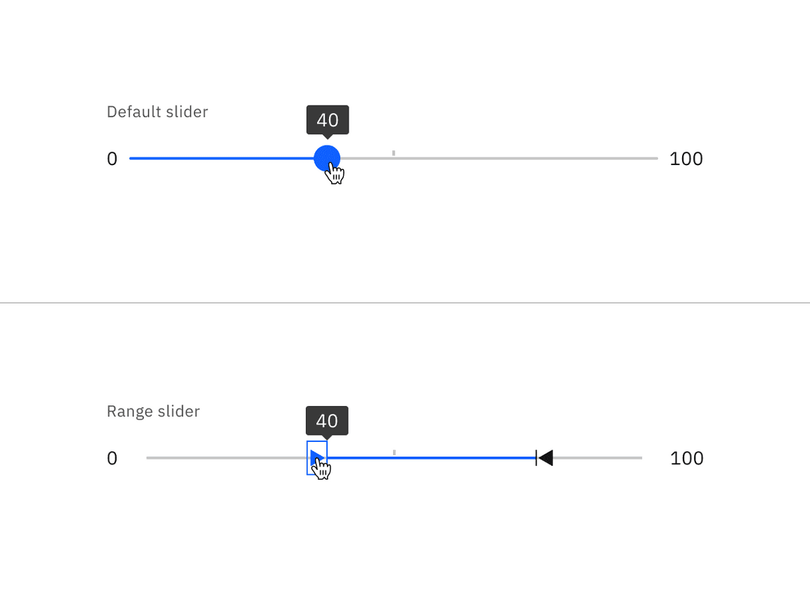 Using a tooltip to show the selected values when there are no number inputs